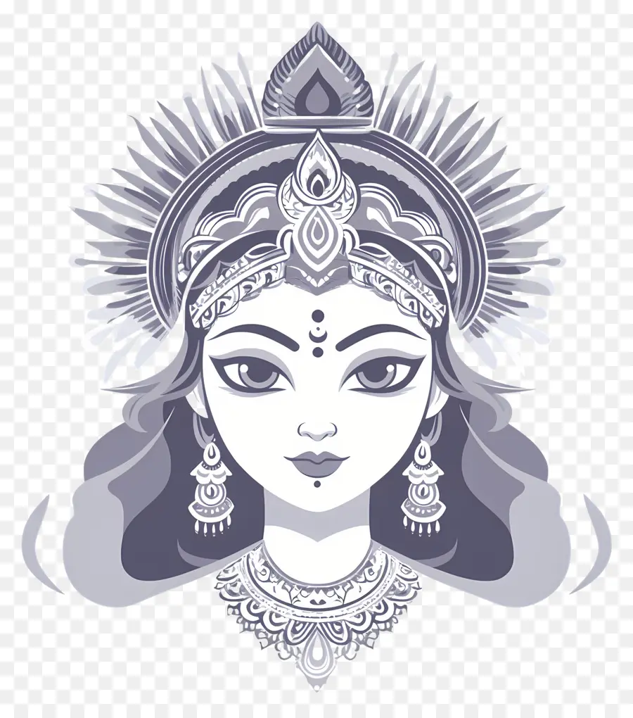 Navratri，Ilustrasi Dewi PNG