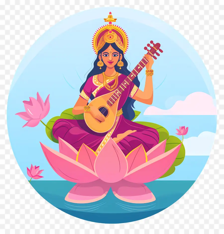 Vasant Panchami，Dewi Saraswati PNG