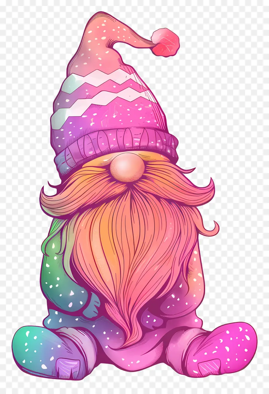 Kurcaci Natal，Gnome Berwarna Warni PNG