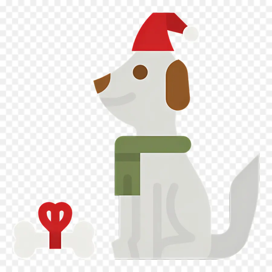 Anjing Natal，Anjing Dengan Topi Santa PNG