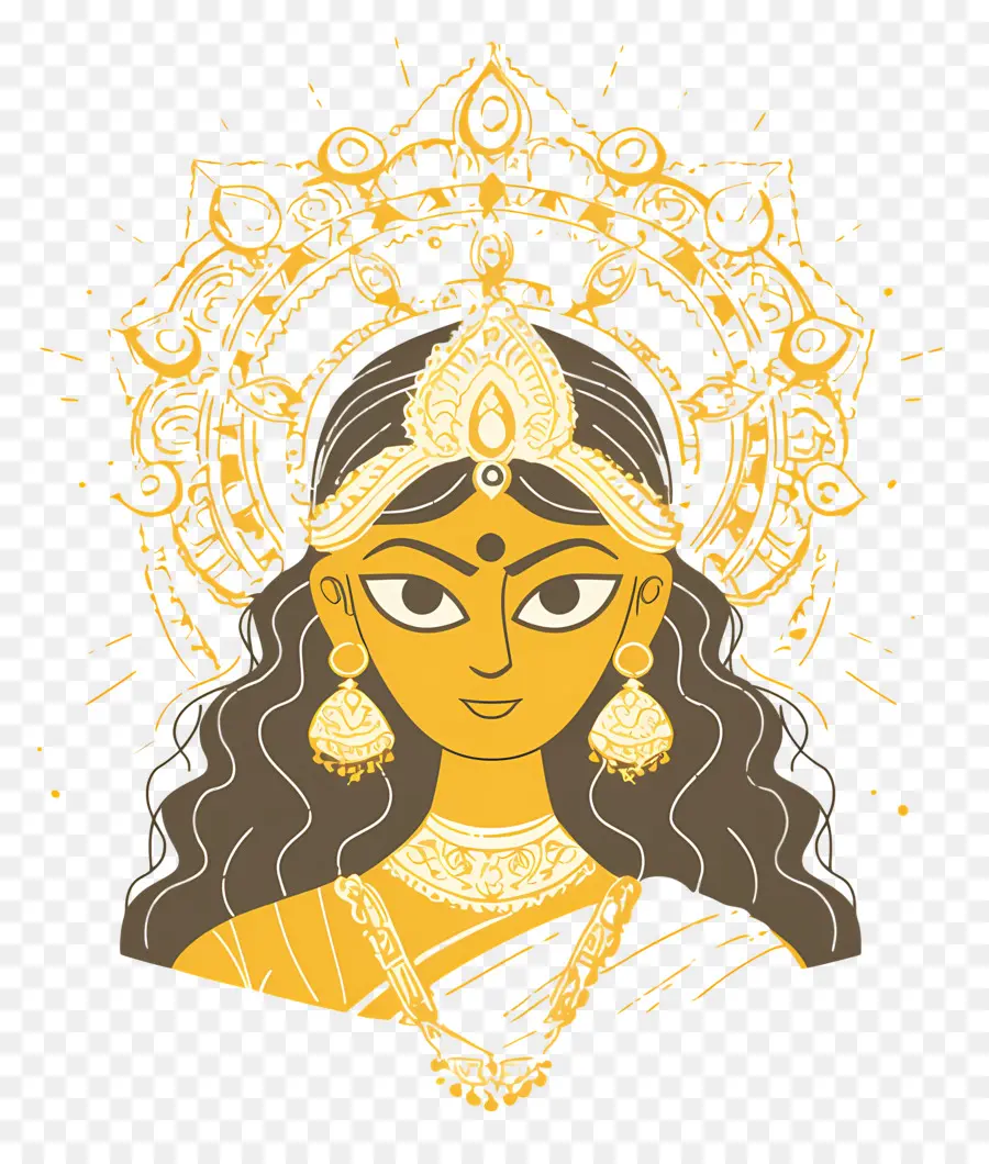 Navratri，Ilustrasi Dewi PNG