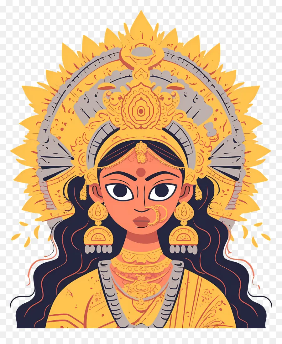 Navratri，Ilustrasi Dewi PNG