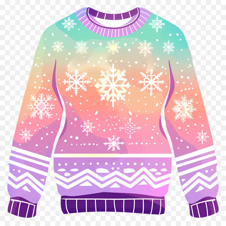 Sweter Natal，Sweater Hati Pelangi PNG