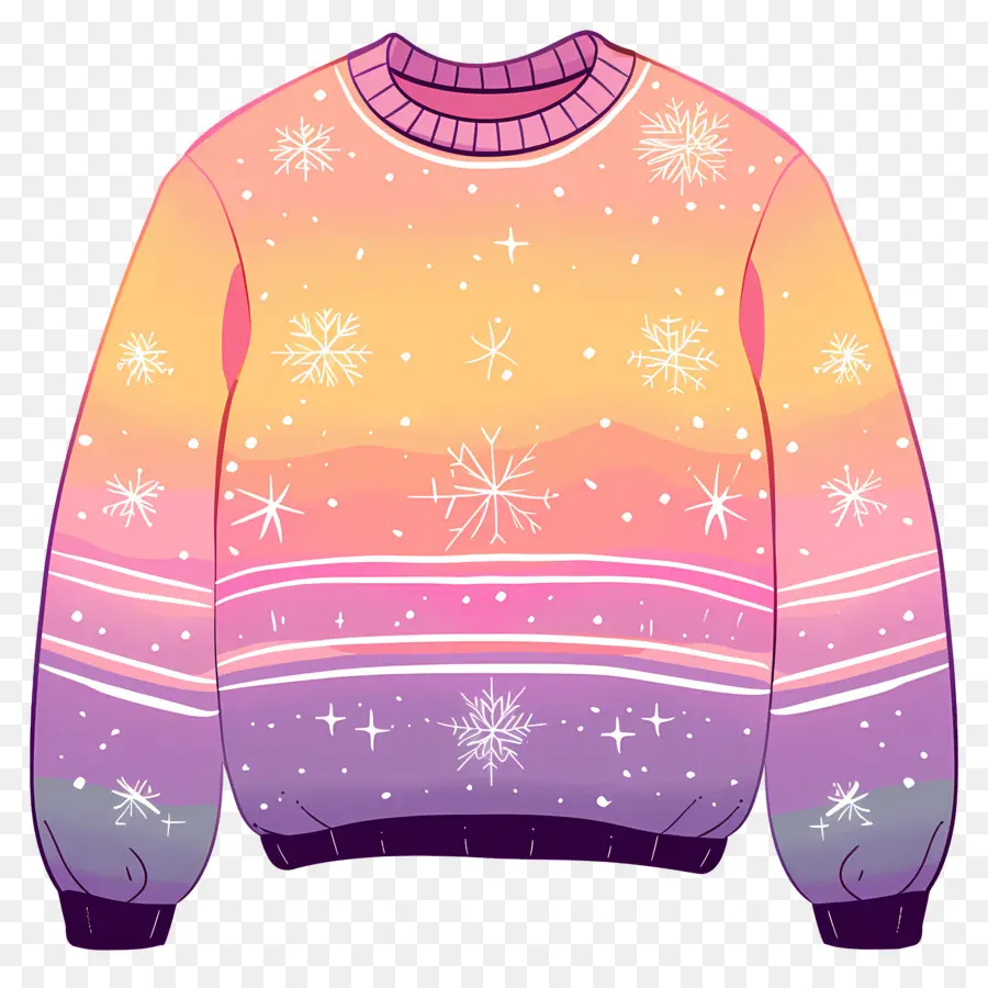 Sweater Natal，Sweater Hati Pelangi PNG