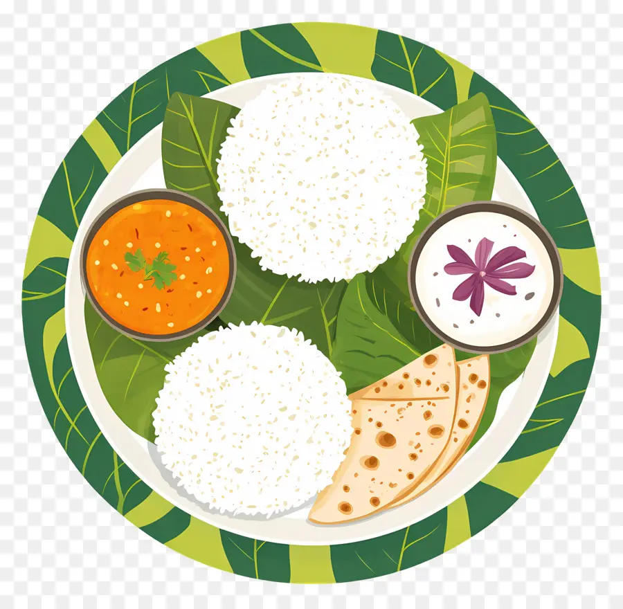 Thali India，Ilustrasi Makanan India PNG