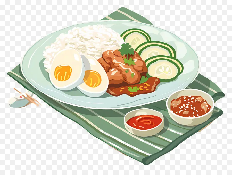 Nasi Lemak，Sepiring Makanan PNG