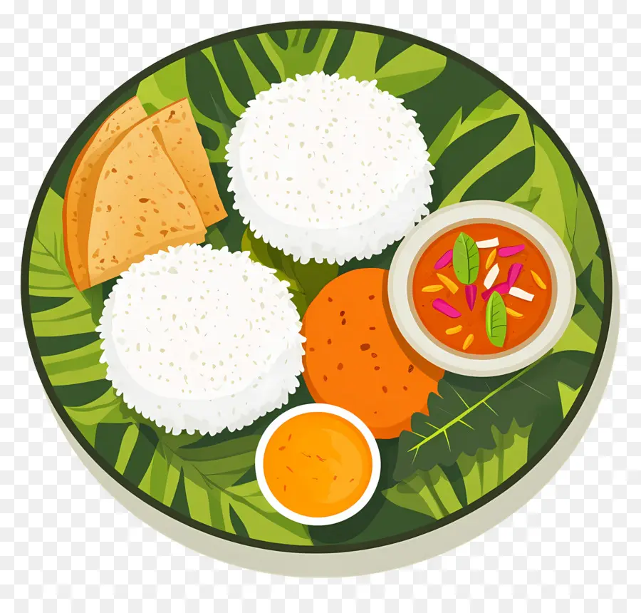 Thali India，Ilustrasi Makanan India PNG