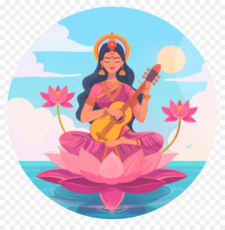 Vasant Panchami，Dewi Saraswati PNG