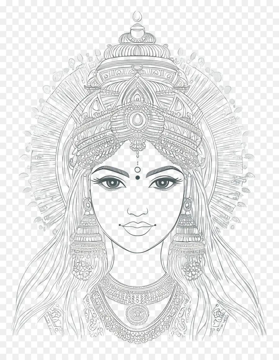 Navratri，Ilustrasi Dewi PNG