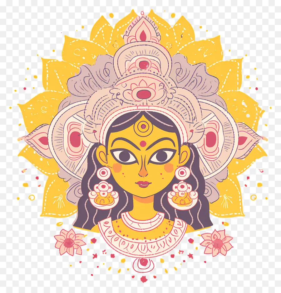 Navratri，Ilustrasi Dewi PNG