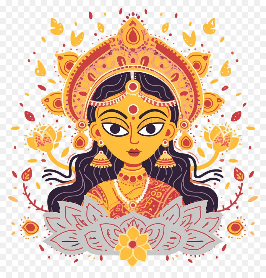 Navratri，Ilustrasi Dewi PNG