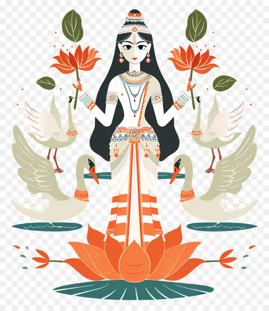 Vasant Panchami，Ilustrasi Dewi PNG