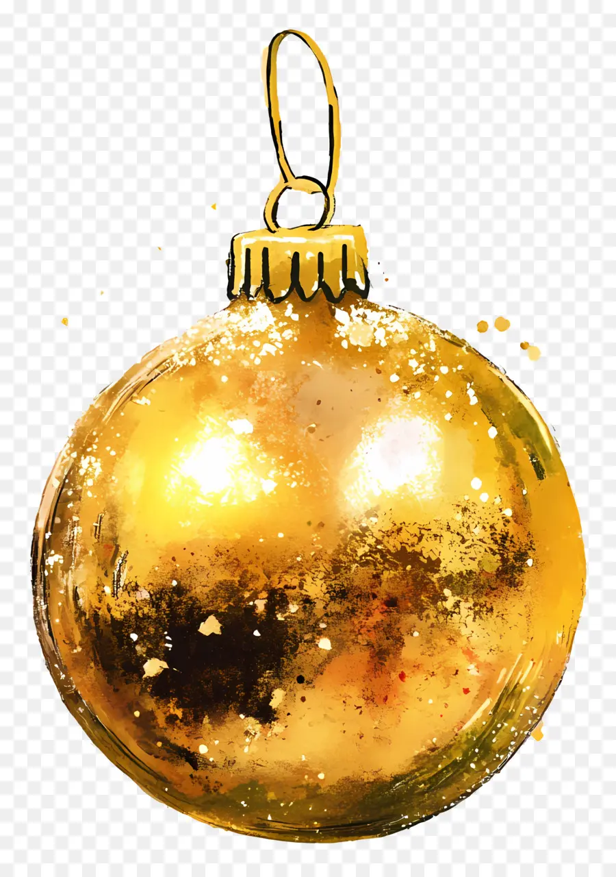 Emas Natal，Ornamen Emas PNG