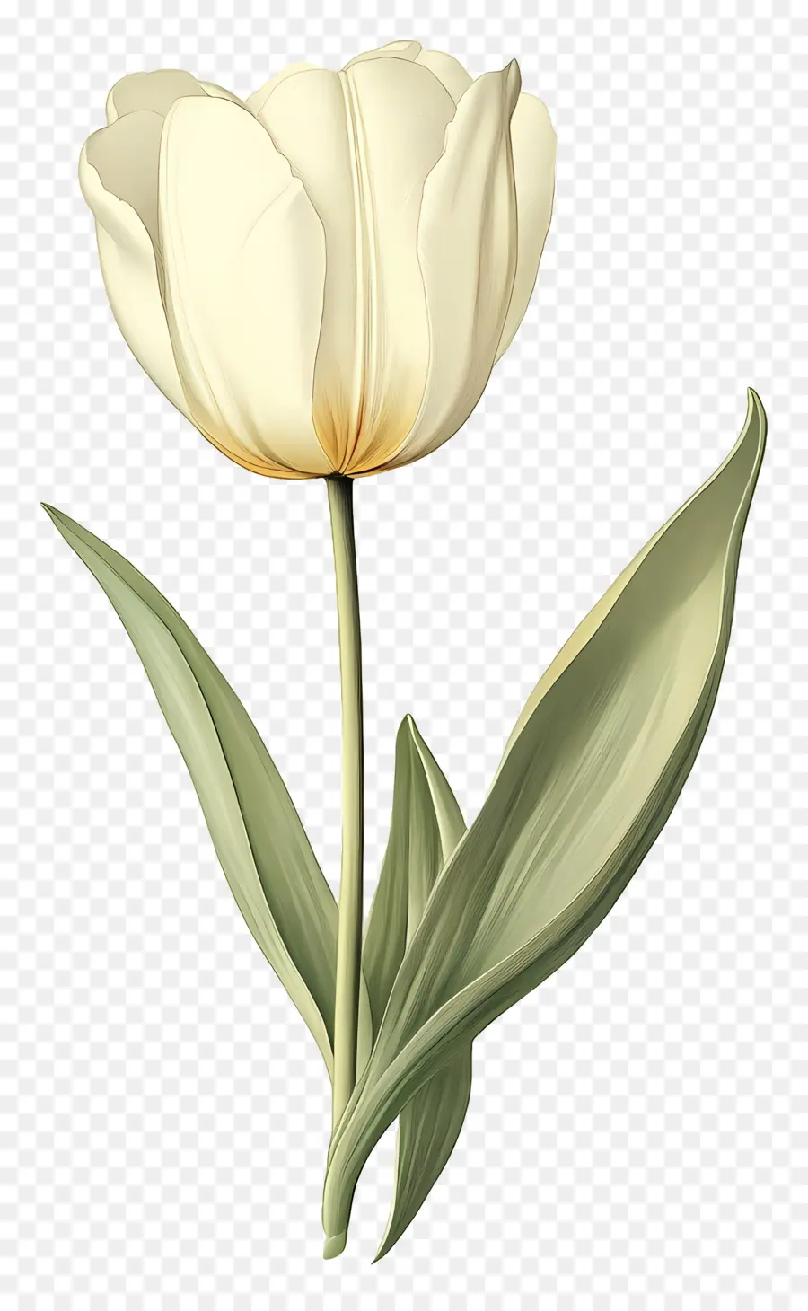 Bunga Antik，Tulip Putih PNG