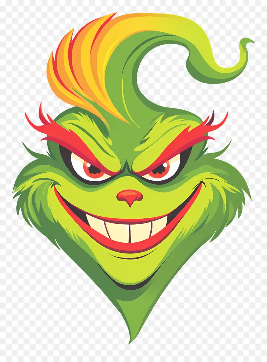 Grinch Natal，Wajah Grinch Hijau PNG