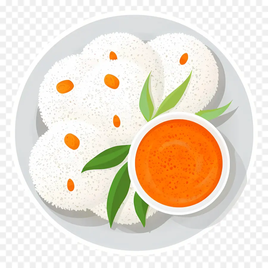 Idli，Aku Sedang Bersama Chutney PNG