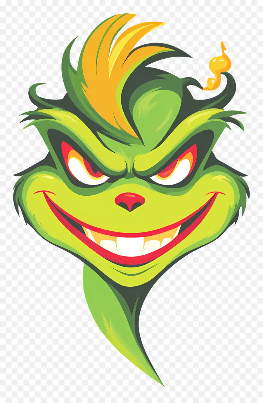 Grinch Natal，Wajah Grinch Hijau PNG