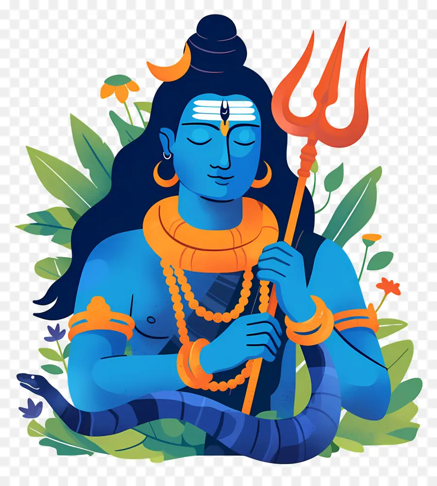 Maha Shivaratri，Siwa Dengan Trisula PNG