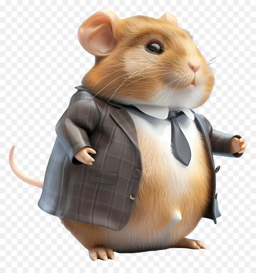 Hamster，Tikus Dalam Setelan PNG