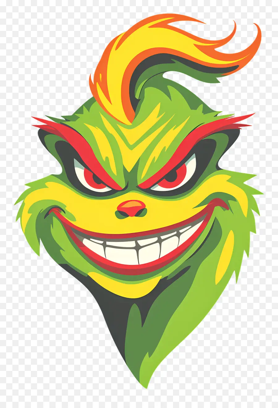 Grinch Natal，Wajah Menyeringai Hijau PNG