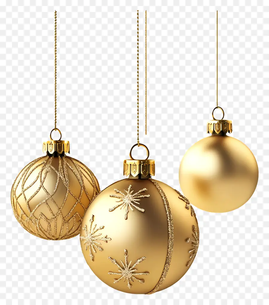 Emas Natal，Ornamen Emas PNG