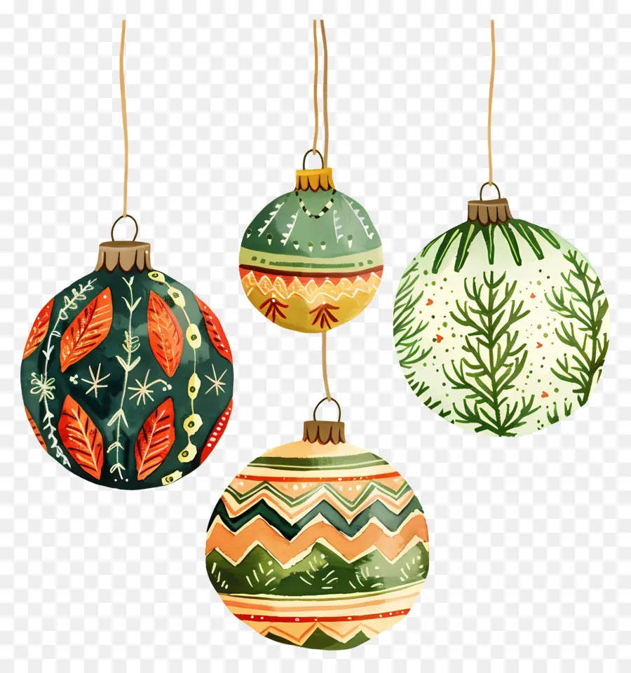 Ornamen Bola Natal，Ornamen Bertema Alam PNG