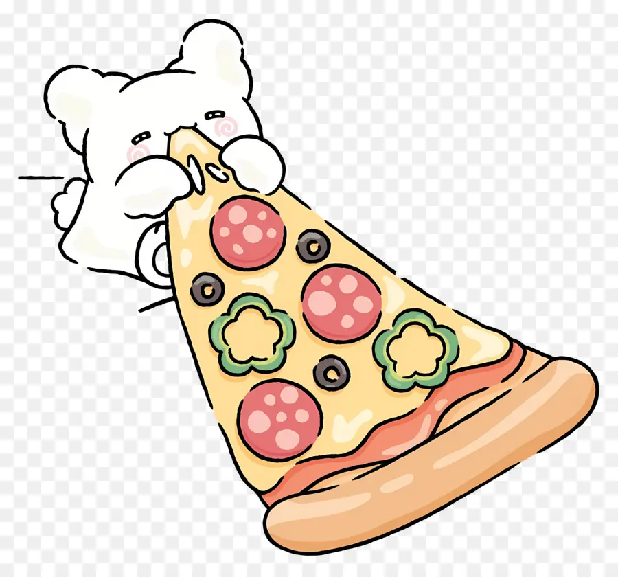 Hanamaruobake，Beruang Dengan Pizza PNG