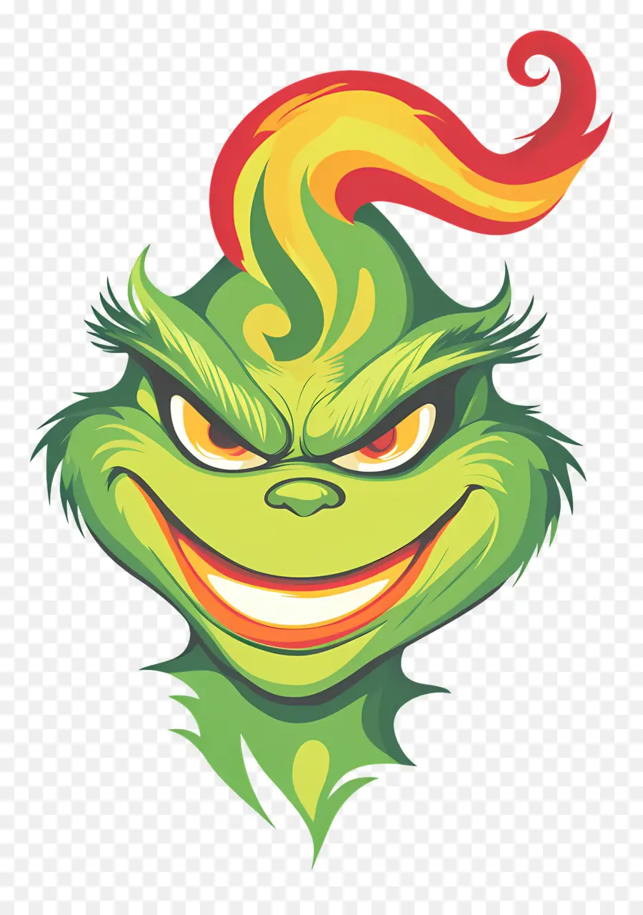 Grinch Natal，Wajah Grinch PNG