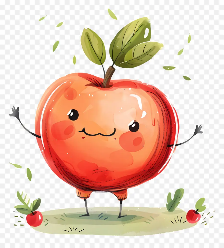 Apel，Karakter Apple Yang Lucu PNG