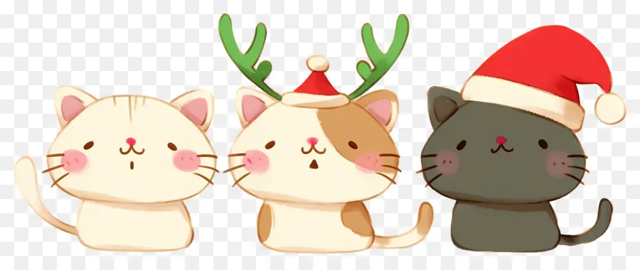 Hewan Natal，Kucing Lucu Dengan Topi Natal PNG