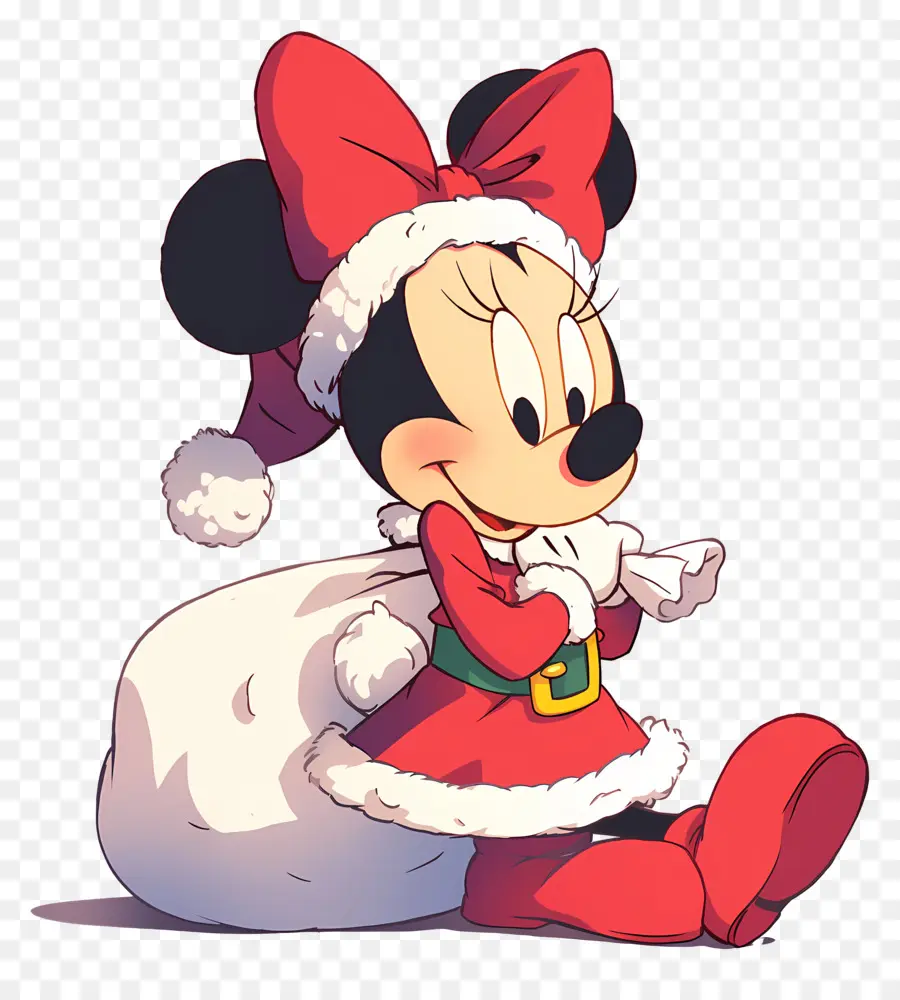 Minnie Tikus，Karakter Dalam Pakaian Santa PNG