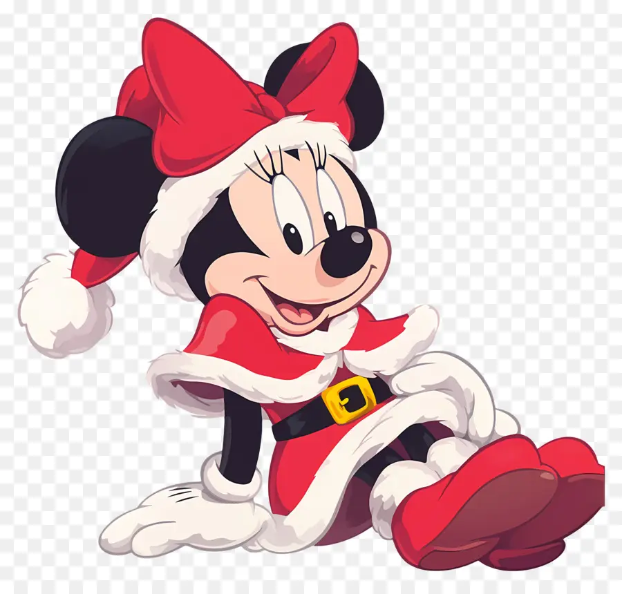 Minnie Tikus，Karakter Dalam Pakaian Santa PNG