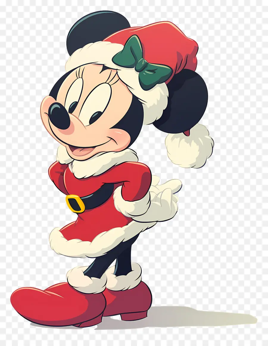 Minnie Tikus，Karakter Dalam Pakaian Santa PNG