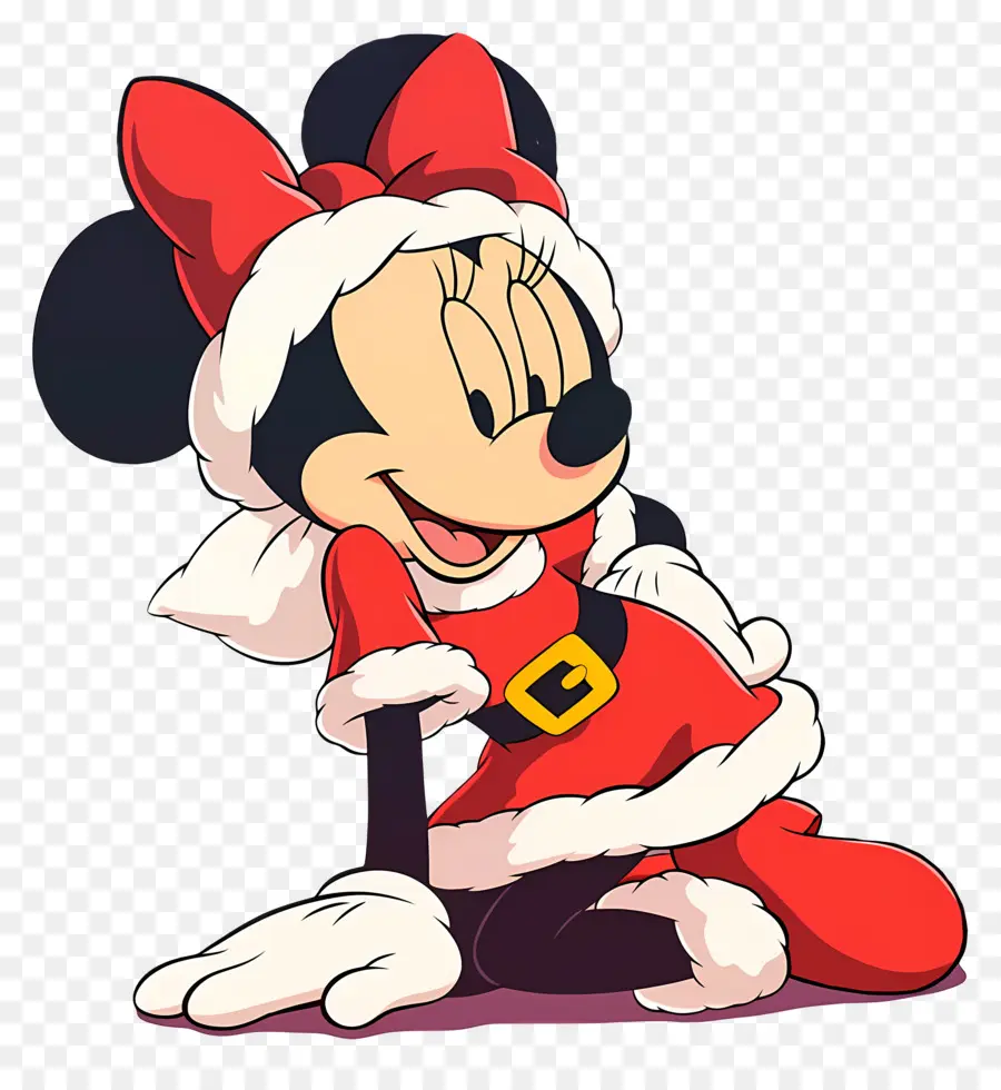 Minnie Tikus，Karakter Dalam Pakaian Santa PNG