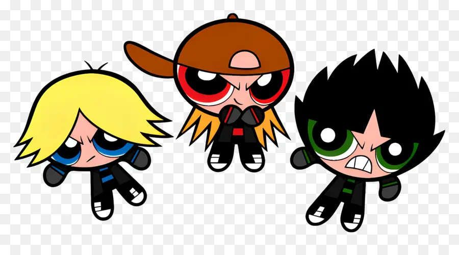 Gadis Powerpuff，Tiga Anak Laki Laki Yang Marah PNG