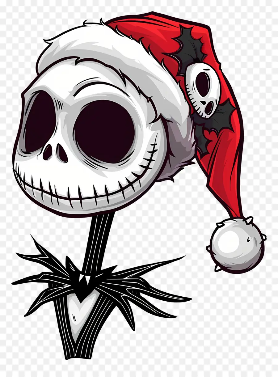 Jack Skellington，Kerangka Topi Santa PNG