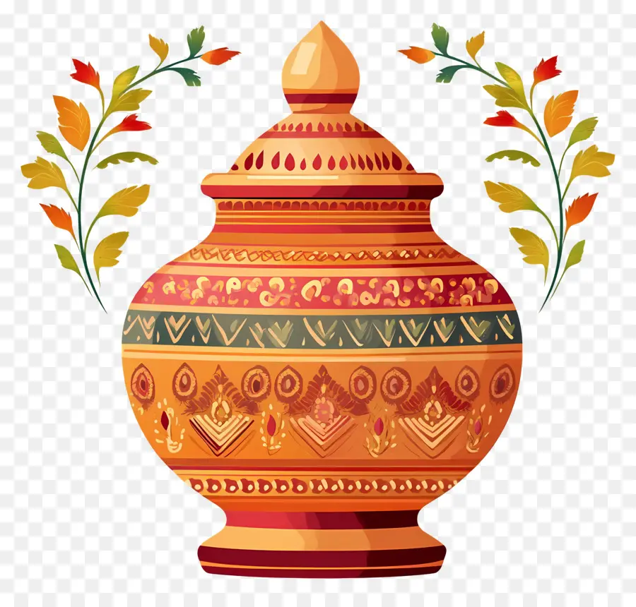 Simbol Pernikahan India，Pot Dekoratif PNG