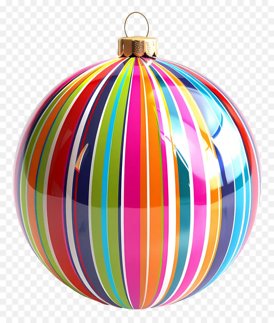 Ornamen Bola Bergaris，Ornamen Berwarna Warni PNG