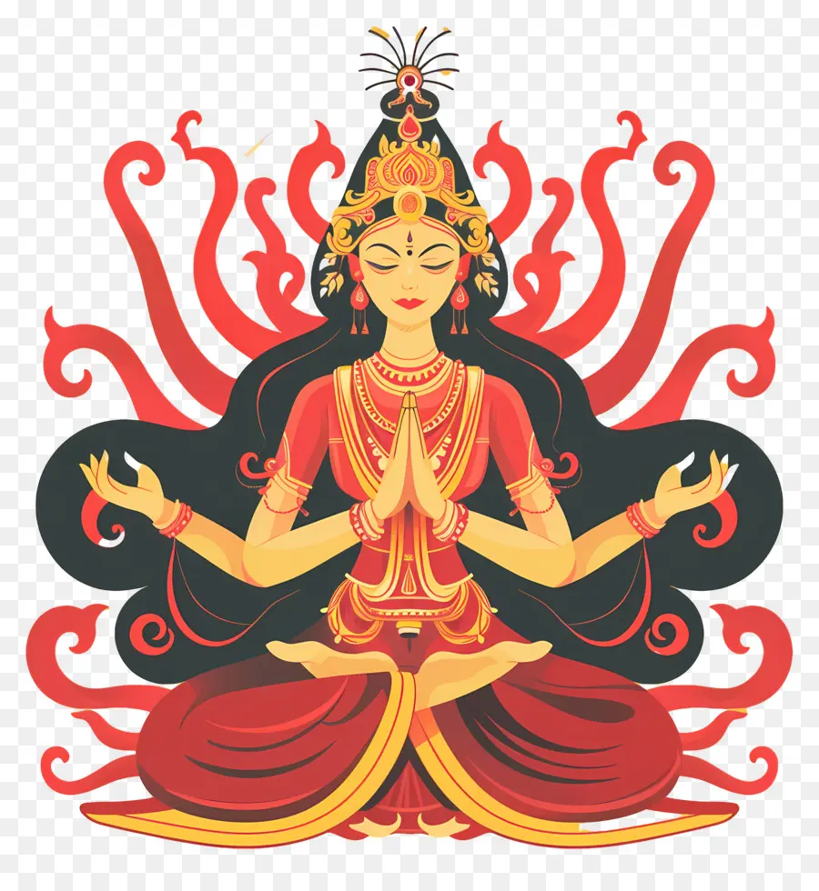 Navratri，Ilustrasi Dewi PNG