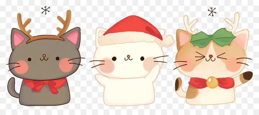 Hewan Natal，Kucing Lucu Dengan Topi Natal PNG