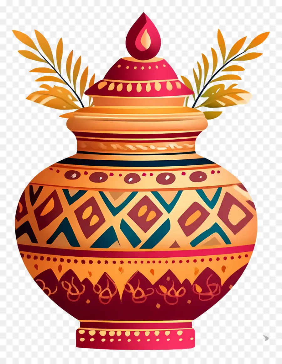 Pot Kalash India，Pot Dekoratif PNG