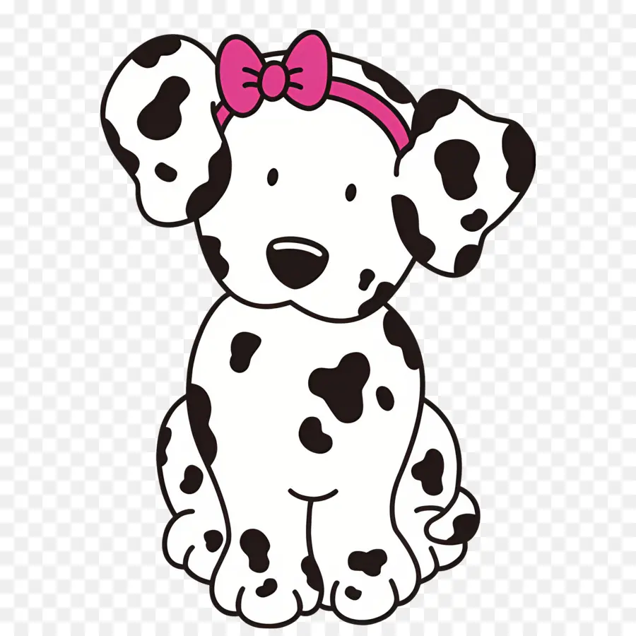 Spottie Dottie，Anak Anjing Dalmatian Dengan Busur PNG