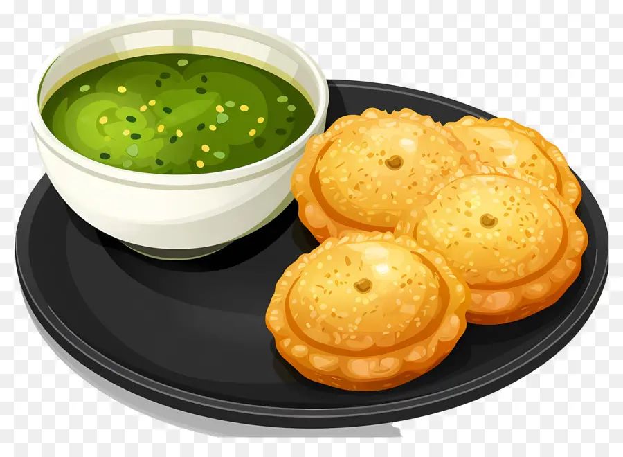 Masakan India，Camilan India Dengan Chutney Hijau PNG