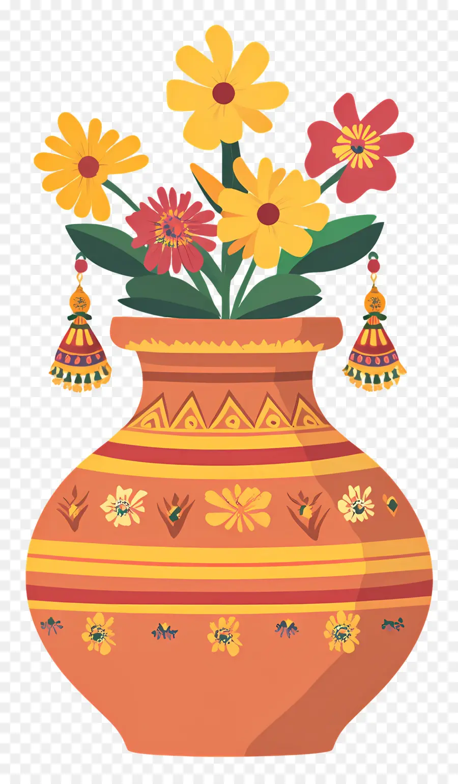 Pot Kalash India，Pot Bunga PNG