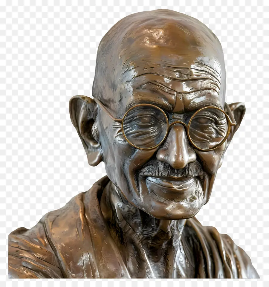 Gandhi Jayanti，Tampilan Samping Patung Perunggu PNG