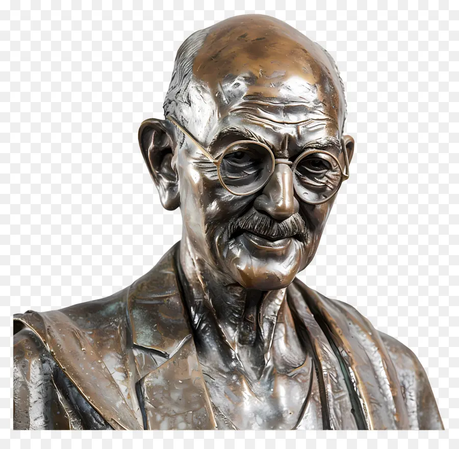 Gandhi Jayanti，Tampilan Samping Patung Perunggu PNG