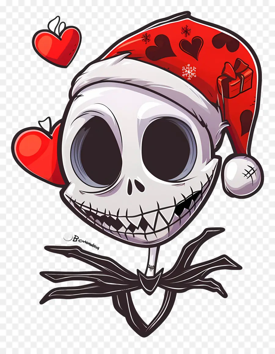 Jack Skellington，Kerangka Topi Santa PNG