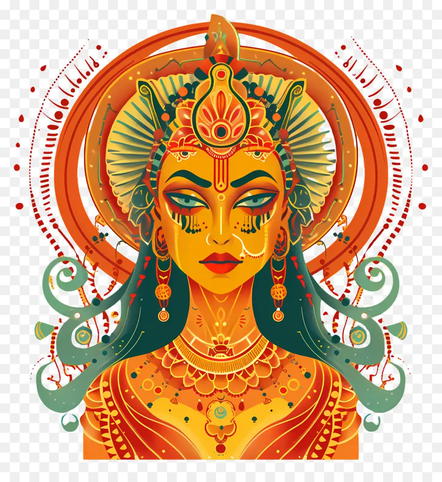 Navratri，Ilustrasi Dewi PNG