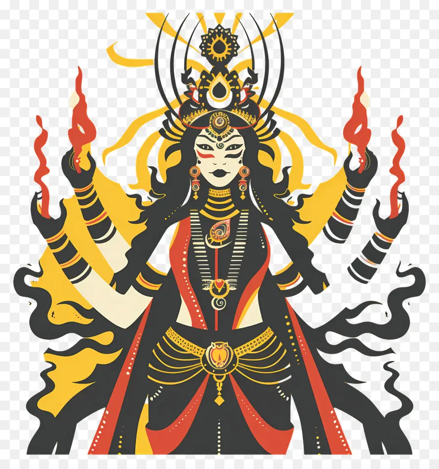 Navratri，Ilustrasi Dewi PNG