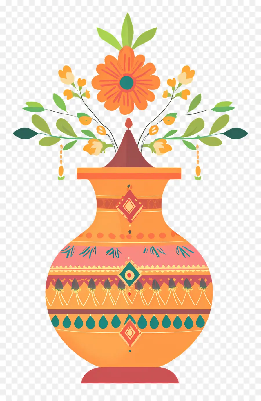 Pot Kalash India，Pot Bunga PNG